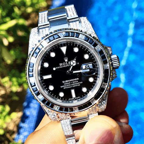 rolex submariner women& 39|Rolex Submariner with diamond bezel.